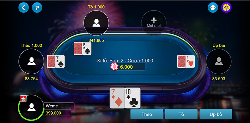 5 ghế chơi xì tố tại Iwin club