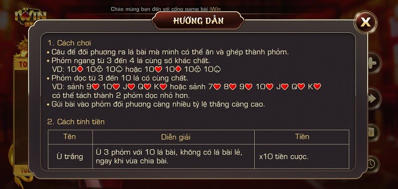 Cách chơi game bài Phỏm tại Iwin