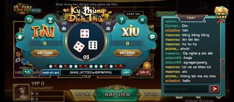 Mini Game Tài Xỉu Iwin - tỷ lệ trúng cực cao!